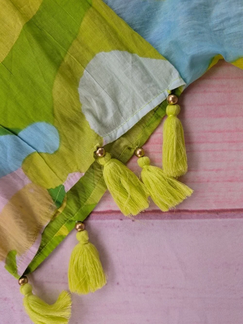 True‎ Destination Green Tassel Cotton Coverup S